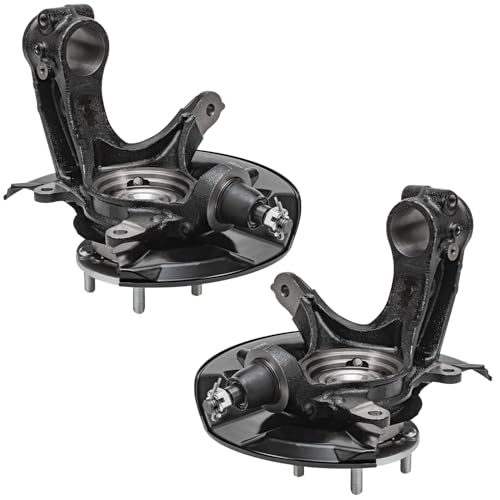 Image of Detroit Axle - Front 4pc Steering Knuckles Kit for 13-16 Honda Accord, 2 Steering Knuckles & Wheel Bearing Hubs 2 Outer Tie Rod Ends 2013 2014 2015 2016 Replacement