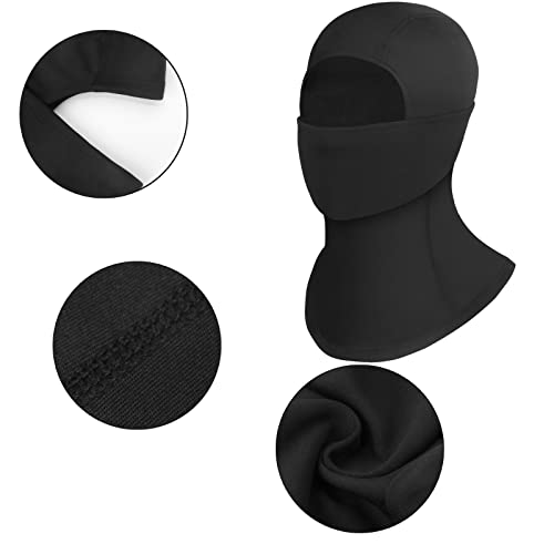 Yayourel Black Ski Mask For Men Women Balaclava Face Mask Men Balaclava Ski Masks Beanie Full Face Mask Neck Gaiter Face Mask Winter Ski Gear Hat Fleece Balaclava Hood Neck Warmer Gator Ski Face Cover Covering thumb #1