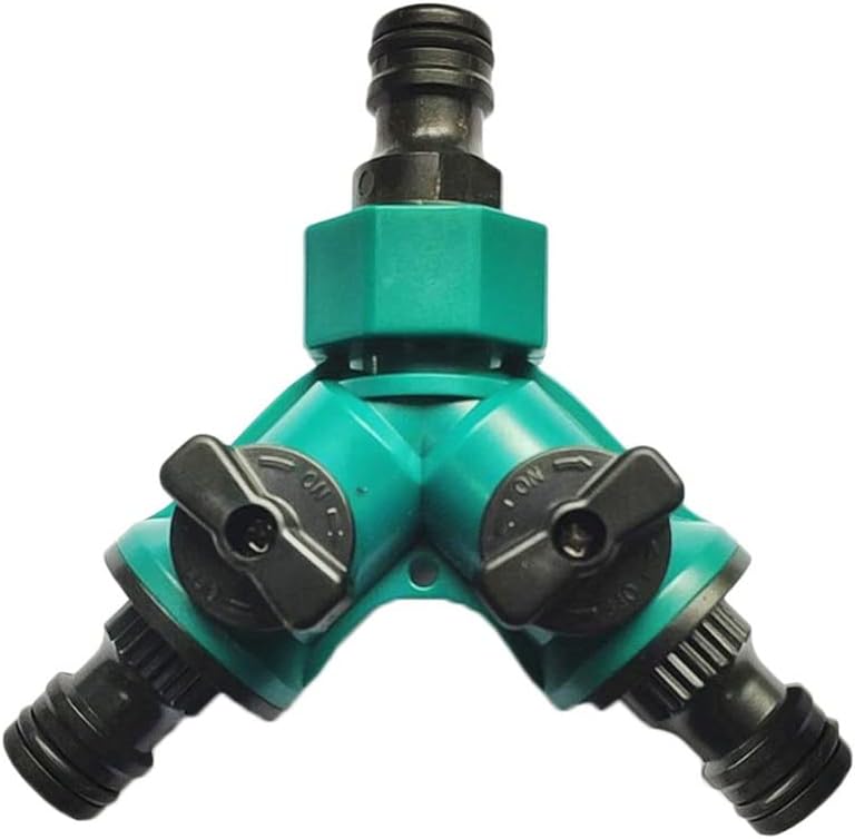 2 Way Garden Water Pipe Connectors Hose Splitter Y Shape Diverter Adapter Switch Valve