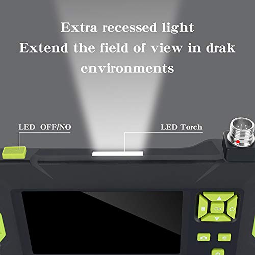 Loijon P30 Endoscópios de mão verdes industriais 4.3 polegadas de alta definição 1080p endoscópio da