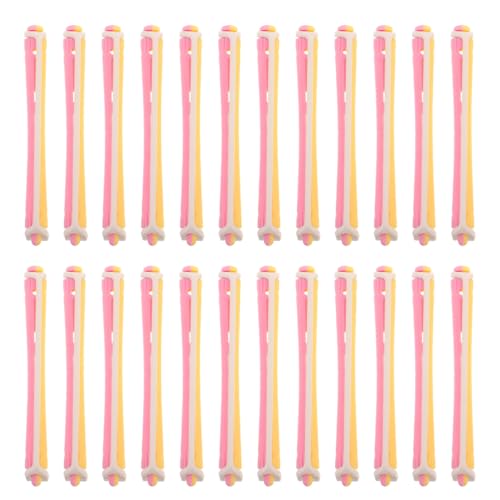 VALICLUD Lot de 24 bigoudis flexibles en plastique pour femme - Fer à friser polyvalent - Rouleaux légers pour permanentes froides - Pratique - DIY