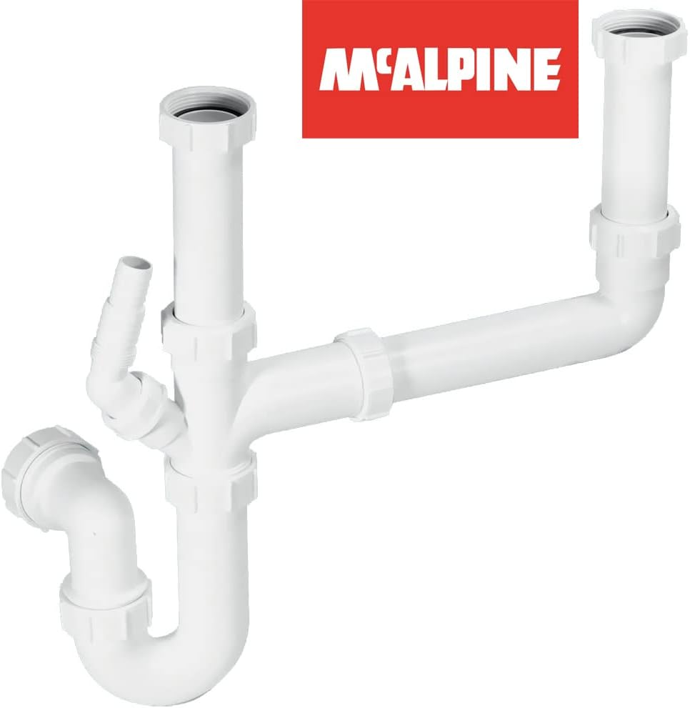 McAlpine SK2 Standard Double Bowl Sink Kit, White