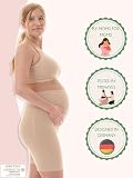 Herzmutter Majtki ciążowe - Panty-Majtki Ciąża - Przeciw otarciom Ud - Bielizna ciążowa - pod sukienką - Szorty Ciąża - Bezszwowe - OekoTex100-5500, Czarny | Beżowy, L-XL