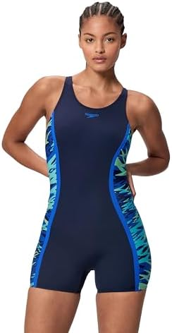 Speedo Womens Hyperboom Splice Muscleback Legsuit Swimsuit Swimming Costume Peacoat/Deep Sapphire