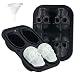 3D Skull Shaped Ice Cube Trays Large Reusable Silicone Ice Molds with 2 Funnels For Big Mouth Cup, Halloween Party Favors Christmas Gifts