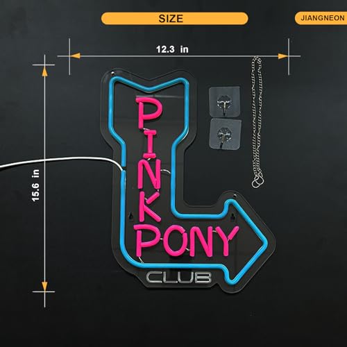 Image of Pink Pony Neon Sign Cowgirl Neon Light for wall decor Party Pub Man Cave USB Powered (15.6x12.3 Inch)