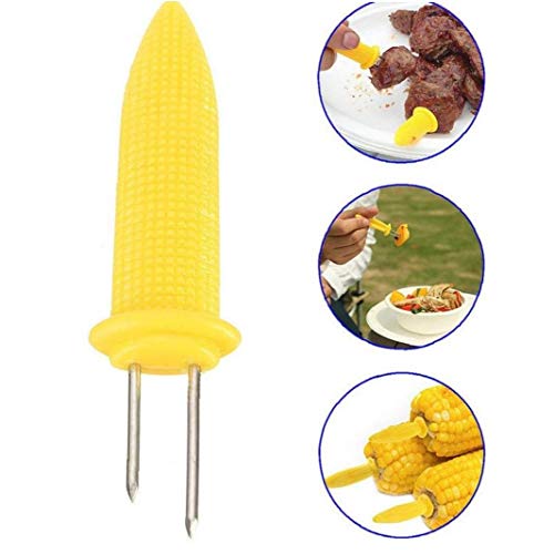 6 Security Corn on The cob Holders String Needle pins BBQ Grill Fork Garden Hand Tools
