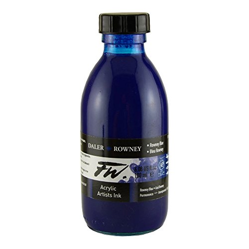 FW Acrylic Artist's Inks - Rowney Blue - 6oz Bottle