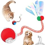 XUDUOO Cat Toys for Indoor Cats Adult, Interactive Dog Toys, Active Rolling Ball with Tail for Dogs, Rechargeable Pet Moving Toys, Automatic Pet Ball for All Floors & Carpet - Image 1