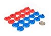 Plastic Card Stand (Red & Blue) to Hold up Playing Cards or Cardboard Marker Cut-outs: Set of 20 Red & Blue Color Round Board Game Playing Pieces (School Classroom Supplies, Arts & Crafts Projects) #1