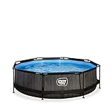 EXIT Black Wood Pool ø300x76cm mit Filterpumpe - schwarz