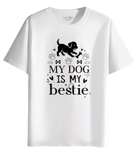 Image of INDISSH T-Shirt for Man | Regular and Plus Size Upto 7XL | Pet Lover Graphic Printed | Round Neck Cotton Fabric Regular fit Casual T-Shirt for man - RNM-DOGBESTIE-PAR