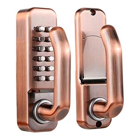 WOYAOFA Yu FangL Mechanical Smart Digital Push Button Door Lock Home Keypad Code Password Combination Lock Waterproof Zinc Alloy Door Handle Lock Cover