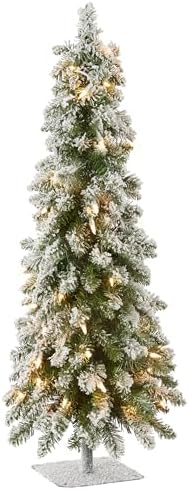 National Tree Company 3 ft Pre-Lit Flocked Downswept Forestree Mi...