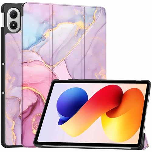 Image of ProElite Case Cover for Xiaomi Redmi Pad 2 Pro 12.1 inch Case, Slim Trifold Flip case Cover for Xiaomi Redmi Pad 2 Pro 12.1 inch Tablet [Auto Sleep Wake Feature], Marble Pink