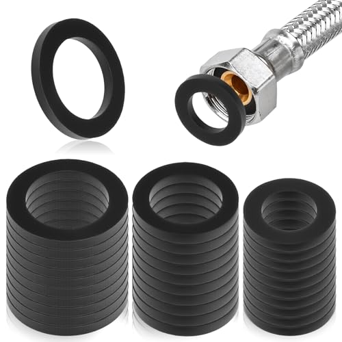 30 Stück Dichtungsringe Flachdichtungen Dichtung Gummi Wasserhahn Unterlegscheiben Flachdichtung für 1/2 3/4 1 Zoll Dichtung Duschkopf Waschbecken Ablauf Poolpumpe Pool