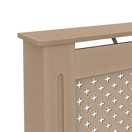 GOLINPEILO Brown Radiator Cover MDF Heater Cover Cabinet Shelf Household Appliance Heating Accessories, Living Room Furniture Decor, 44.1" x 7.5" x 32.1"/Cross Style