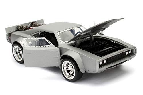 Jada Toys Fast & Furious 8 Doms Ice Charger, Auto, Tuning-Modell im Maßstab 1:24, zu öffnende Türen, Motorhaube und Kofferraum, silber