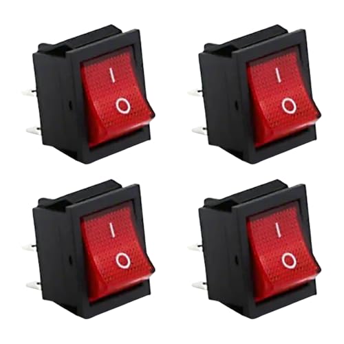 Pack 4 Interruptores Rockers Robustos con Accesorio de iluminación LED para la Indicación Clara Estado en Varios Dispositivos