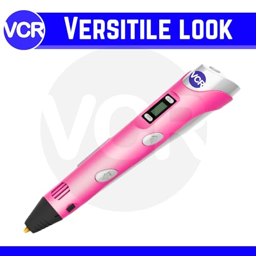 Image of VCR Pink 3D Pen with USB Power | Pack of 3 x 3 Meters + Pack of 10 x 5 Meters in Length | Filament for 3D Pen - Adjustable Temperature for 1.75mm PLA - Perfect Pen for DIY Craft