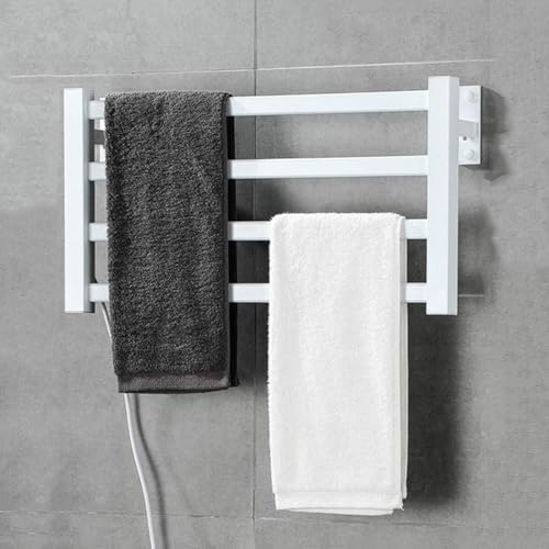 Radiateur Sèche-Serviettes 220V à Chauffage Rapide et 4 Barres Carrées