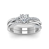 SISGEM Heart Cut Infinity Twist Engagement Rings Set for Women,1.84 CTW Moissanite Rings 18K White Gold Plated Sterling Silver Wedding Engagement Anniversary Bands Sets