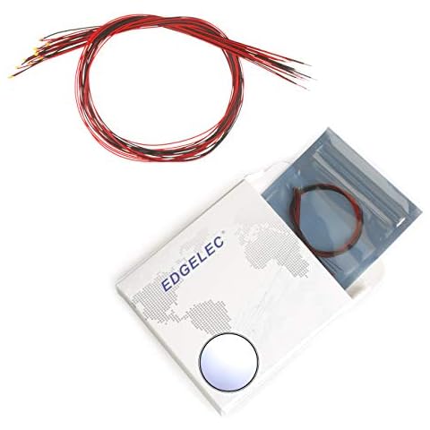 EDGELEC 20pcs 0402 0603 0805 1206 Pre Wired SMD LED Light Emitting Diode Micro Litz Length 7.8in. Soldered White Red Green Yellow Blue Orange Pink UV (20pcs DC 3V 0402 White Prewired Mini Lights) Cover