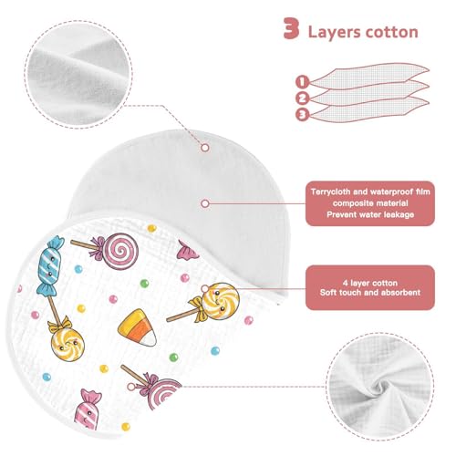 2 Pack Muslin Burp Cloths Halloween Colorful Candies Cotton Baby Burp Cloths Extra Absorbent and Soft Burping Cloth for Newborn Must Haves, Large 22" x 11"3