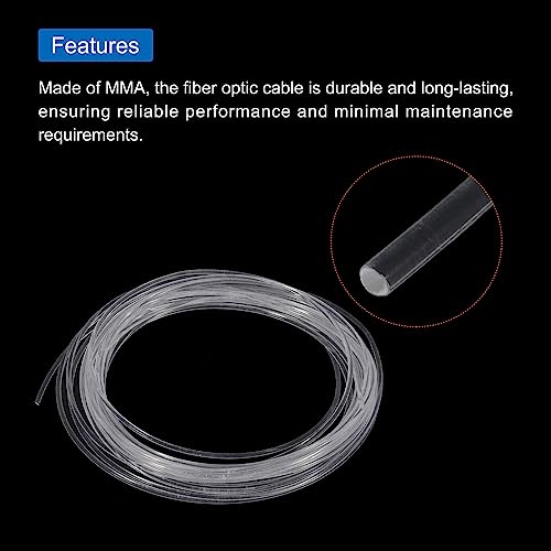 Image of MECCANIXITY PMMA Fiber Optic Light Side Glow Cable, 2.5mmx9m LED Transparent for Hotels, KTV, DIY Art, Home Decoration