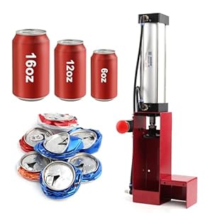 SNS Aluminum Can Crusher Heavy Duty for Recycling 12 Oz. and 16 Oz. Soda Beer Cans Both Countertop and Wall Mounted Can Smasher- Red