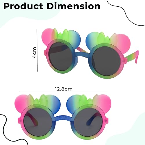 Image of BEMBIKA Stylish And Compact Kids Eyewear For Summer Perfect Summer Sunglasses For Boy'S And Girls Toddler Kids Goggles Gradient Cartoon Sunglasses Big Ears Pink Green Blue