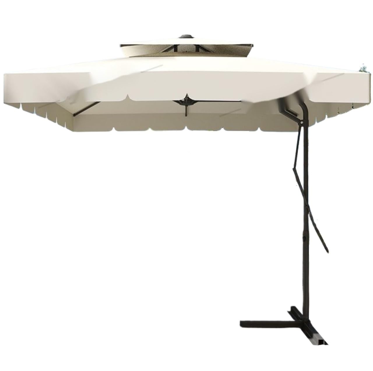 Parasol Tarasowy Parasol Na Patio Podwórku Zewnątrz Wspornikowy Parasole Ogrodowe Basen Zewnątrz(White)
