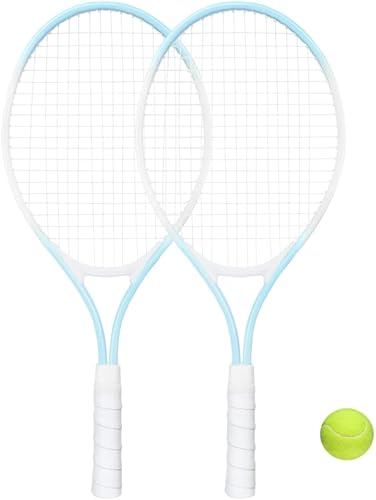 Raqueta de tenis infantil para 2 jugadores, adecuada para principiantes, raqueta ligera de 27 pulgadas para niños, adecuada para niños y niñas,