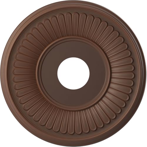 Image of Ekena Millwork CMP16BEDRU Berkshire Thermoformed PVC Ceiling Medallion (Fits Canopies up to 7 inch), 16 inchOD x 3 1 /2 inchID x 1 inchP, Universal Aged Metallic Rust
