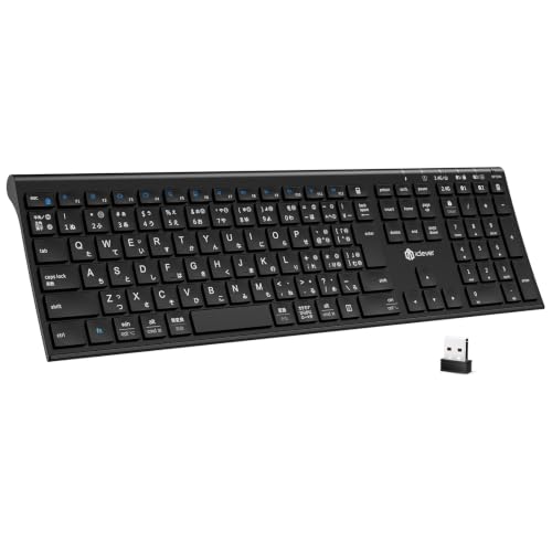 iClever ���C�����X�L�[�{�[�h �e���L�[�t�� �t���T�C�Y Bluetooth�E2.4GHz JIS�z�� Type-C�[�d DK03 �� | ���^�E�y�ʐ݌v �É� �m�[�gPC�̂悤�ȉ��K�ȑŌ��� �ő�3��}���`�y�A�����O