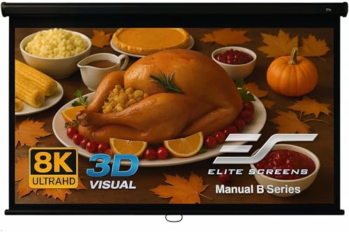 Elite Screens Manual Pull Down Projector Screen 110-INCH Home Movie Cinema Gaming Office...