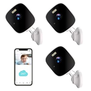 Rraycom 3PC WiFi Home Security Camera-2K HD Indoor Security Camera, Window Camera with Playback, AI Motion Detection, Color Night Vision, 2-Way Audio, Cloud&SD, Compatible with Alexa&Google Assistant