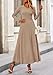 PRETTYGARDEN Women's Spring 2 Piece Outfits Dressy Casual Ribbed Knit Long Sleeve Crop Tops Maxi Flowy Skirts Matching Sets (Khaki,Large)