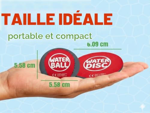 Tomatoys Set De Balles Sauteuses d'eau avec Disque Sauteur Rouge Bleu Jouet De Piscine pour Plage Lac Mer Jeux Aquatiques Extérieur Été Jeu Récréatif – vue 3