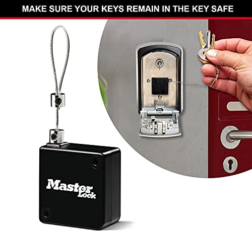 Master Lock 5490EURD Retractable Tether for Key Safe, Up to 91 cm Long, Black, 0 cm x 0 cm x 0 cm