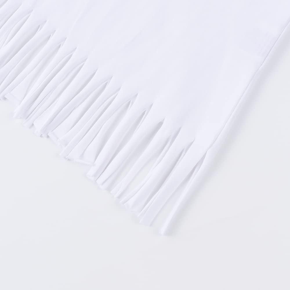 Noomelfish Girls Sleeveless Fringe Dress Cotton Summer Casual Sundress (3-12 Years)