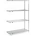 Nexel Stainless Steel, 5 Tier, Wire Shelving Add-On Unit, 60" W x 36" D x 74" H