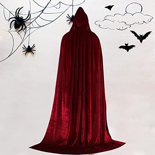 yotijay Capa com capuz Steampunk Cosplay medieval de para capa de Halloween unissex, Vinho vermelho,