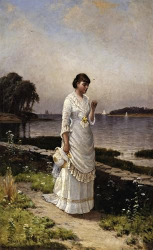 Pinturas famosas en lienzo premium de Alfred Bricher con acabado de galeria 60x90cm