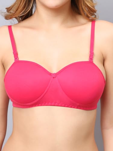 Image of Cotton Blend Light Padded Non Wired Full Coverage Bra and Panty Set Lingerie Set for Girls and Women