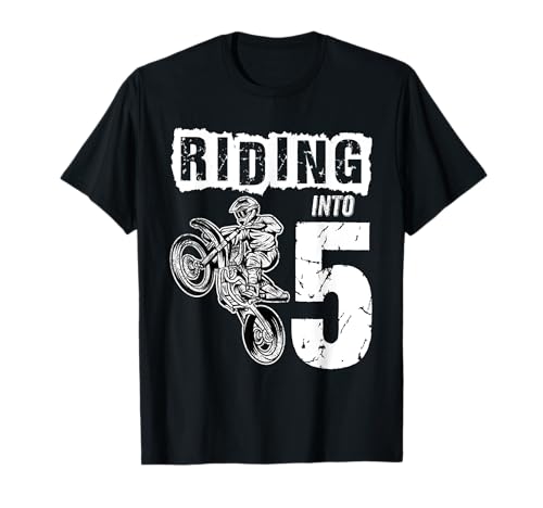 Riding Into 5th Birthday Boy Dirt Bike T-Shirt