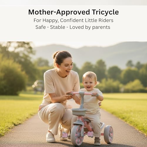 Image of Tricycle for Kids, Tricycles for Kids 2 to 5 Years Boys and Girls, Cycle for 1+ Children, Bike with EVA Tech Wheels, Super, Baby Pink