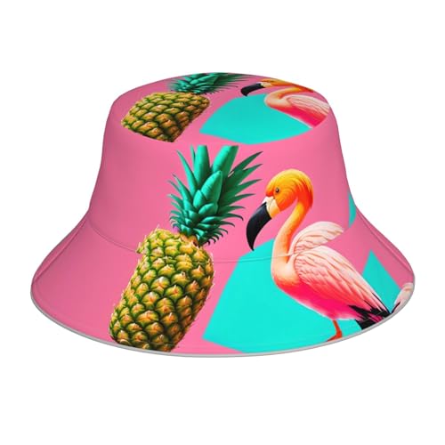 Chapeau Bob Réfléchissant Imprimé Cochon Mignon - Léger, Pliable, Unisexe - Noir