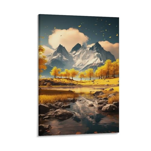 Peintures sur toile de lacs de 50x75 cm pour la décoration murale du salon
