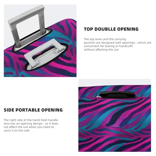 Zebra Stripes Black Pink Elastic Travel Luggage Covers Dustproof Scratch-Resistant Suitcase Protector Fit 22-24 Inch3